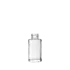 The image shows the Calaso 1.7oz Glass Bottle. It is a clear, cylindrical glass bottle with a smooth surface and a narrow neck. The bottle is empty and stands upright, showcasing its elegant and minimalist design. The cap is not shown in the image.