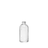 The image shows the Calaso 5.1oz Glass Bottle HF13843-100. It is a clear, cylindrical glass bottle with smooth, straight sides and a flat base. The bottle has a narrow neck that widens slightly towards the top, where it is finished with a standard screw cap opening. The overall design is simple and elegant, suitable for various liquid products.