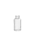 The image shows the Calaso 1.7oz Glass Bottle. It is a small, clear glass bottle with a cylindrical shape and a smooth surface. The bottle has a wide neck and is topped with a silver screw cap. The overall design is sleek and minimalist, suitable for containing liquids such as perfumes, essential oils, or other small-volume products.