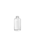 The image features the Calaso 3.4oz glass bottle. It is a clear, cylindrical bottle with a smooth surface and a narrow neck. The bottle appears empty and is displayed against a plain white background, showcasing its transparent design and elegant shape.