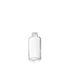 The image features the Calaso 3.4oz Glass Bottle HF02835-100. The bottle is cylindrical with a smooth, clear glass body. It has a wide mouth opening and a simple, elegant design. The image shows the bottle standing upright, highlighting its clean lines and transparency.