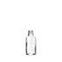 The image shows a Calaso 1.0oz Glass Dropper Bottle. The bottle is clear and cylindrical with a smooth surface. It has a black screw-on dropper cap with a rubber bulb for dispensing liquids. The overall design is sleek and simple, suitable for holding and dispensing small quantities of liquids such as essential oils or serums. The bottle is positioned upright against a plain white background.