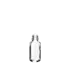 The image shows the Calaso 1.0oz Glass Dropper Bottle. It is a clear, cylindrical glass bottle equipped with a black dropper cap. The dropper cap has a smooth, glossy finish. The bottle is empty and designed for holding liquids, likely for cosmetics or essential oils. The overall look is sleek and minimalist.