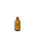 The image features the Calaso 1.7oz Glass Dropper Bottle. It is a clear, cylindrical glass bottle with smooth, rounded shoulders. The bottle is topped with a black dropper cap that includes a squeezable rubber bulb for dispensing liquids. The dropper cap has a shiny finish, which contrasts with the transparent glass of the bottle. The overall design is sleek and minimalistic, making it suitable for various liquid products such as serums or essential oils.
