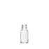 The image shows a clear glass dropper bottle with a black dropper cap. The bottle is sleek and cylindrical, designed to hold 0.5 ounces of liquid. The dropper cap has a rubber bulb for dispensing small amounts of liquid precisely. The product name is "Calaso 0.5oz Glass Dropper Bottle HF13847A-100."