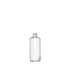 The image features the Calaso 3.4 oz Glass Dropper Bottle. The bottle is clear and cylindrical with smooth sides and a round base. It is topped with a black dropper cap, which has a rubber bulb for dispensing liquids. The overall design is sleek and minimalistic, making it suitable for various liquid products.