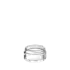 The image displays the Calaso 3.4oz Glass Jar. The jar is cylindrical with a clear, smooth glass body and a wide, round opening at the top. The glass appears to be thick and durable, allowing the contents to be visible from all angles. The jar does not have a lid shown in the image. The overall design is minimalistic and elegant, suitable for a variety of uses.