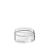 The image displays the Calaso 6.8oz Glass Jar HF13915. The jar is cylindrical with a clear, smooth glass surface and a wide mouth opening. There is no lid visible in the image. The jar's transparency showcases its elegant and simple design, suitable for various storage purposes. The background is plain white, highlighting the jar's features.
