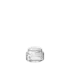 The image shows the Calaso 1.0oz Glass Jar. The jar is made of clear glass and features a cylindrical shape with a wide mouth opening. It has a smooth, transparent surface, allowing the contents inside to be visible. The jar is designed to hold 1.0 ounce of product and is typically used for packaging cosmetics, creams, or small quantities of other products. The overall design is sleek and minimalist.