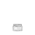 The image shows the Calaso 1.7oz Glass Jar by Glasmeister. The jar is clear and cylindrical with smooth, slightly rounded edges. The glass is transparent, allowing the contents inside to be visible. The jar features a wide mouth opening, suitable for easy filling and dispensing of products. The overall design is sleek and minimalist, making it ideal for a variety of uses such as cosmetics, creams, or other small items.