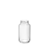 The image shows a clear glass jar with a cylindrical shape and a wide opening. The jar has smooth, transparent walls and a flat base. The product name is "Calaso 8.5oz Glass Jar HF13988-100."