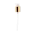 The image shows a Calaso PP Pump 24/410. The pump is a cylindrical dispensing mechanism with a smooth, white plastic finish. It includes a long, thin nozzle and a ribbed collar for secure attachment to a bottle or container. The pump mechanism appears to be designed for easy and efficient dispensing of liquids.
