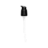 The image shows the Calaso PP Pump 24/410. It is a white plastic pump with a ribbed closure and a smooth actuator. The pump is designed for dispensing liquids, such as lotions or soaps, and features a long dip tube attached to the bottom, which is used to draw the product from the container. The pump's design is sleek and functional, suitable for various personal care and household products.