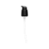 The image shows a white plastic Calaso PP Pump 24/410. The pump features a ribbed closure with a smooth, rounded actuator on top for dispensing liquids. The dip tube extends downwards from the pump, indicating it is designed to be inserted into a bottle. The overall design is simple and functional, with a clean and minimalistic appearance.