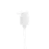 The image shows the Calaso PP Pump 24/410. It is a plastic pump dispenser with a white finish. The pump features a ribbed collar for easy grip and a slender, elongated nozzle for precise dispensing of liquid products. The design is straightforward and functional, ideal for use with bottles containing lotions, soaps, or other similar liquids.