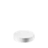 The image shows the Calaso PP Threaded Closure 72-Special. It is a circular, white plastic screw cap designed for sealing containers. The closure has a smooth, slightly domed top surface and threaded sides that facilitate secure attachment to compatible containers. The overall design appears simple and functional.