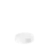 The image displays a white plastic threaded cap known as the Calaso PP Threaded Closure 64 Special. The closure has a smooth, glossy finish with a flat top surface. The threading is visible on the inside of the cap, designed to securely fit onto a corresponding container. The overall design is simple and functional, aimed at providing a secure seal.