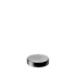 The image depicts the Calaso PP Threaded Closure 48/400 (HBA28A1A001-200). This is a plastic cap designed with threading on the inside to fit securely onto compatible containers. The closure is predominantly white, with a smooth, slightly domed top and ridged sides for better grip. The overall design is simple and functional, focusing on ease of use and secure sealing.