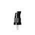 The image displays the Calaso PP Pump DIN18. It features a sleek, cylindrical pump dispenser with a smooth, glossy white finish. The pump has a ribbed texture at the base of the nozzle for easy grip and operation. The nozzle itself is slightly curved, designed for efficient dispensing of liquid products. The overall design is clean and modern, suitable for various personal care or cosmetic products.