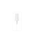 The image features the "Calaso PP Pump 18-400 FPB05A3C007-001." This is a white plastic pump dispenser with a slender, cylindrical neck that fits an 18-400 thread size. The pump has a smooth, rounded actuator top for easy pressing, and a long dip tube extends downward for dispensing liquid from bottles. The overall design is sleek and functional, suitable for dispensing various liquid products.