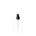 The image features the Calaso PP Pump 20/410 (FPB09A3C007-200). The product is a white plastic pump with a sleek design. It includes a ribbed collar at the base for secure attachment and a long, slender pump actuator that dispenses liquid when pressed. The pump is shown against a plain white background, highlighting its clean and modern appearance.