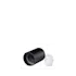 The image shows a black, cylindrical, plastic cap with a textured grip and threaded interior. This closure is designed to fit onto a container with a DIN18 neck finish. The product name is "Calaso PP Threaded Closure DIN18 EGB02A2C005-200."