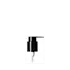 The image displays the Calaso PP Pump 24/410. The pump is designed with a sleek, cylindrical shape, featuring a smooth, white finish. The pump head is rounded, and it includes a dispensing nozzle with a small, precise opening. The base of the pump includes a threaded section for secure attachment to a compatible bottle. The overall design is minimalistic and functional, intended for efficient dispensing of liquid products.