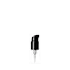 The image shows the Calaso PP Pump 24/410. The product is a pump dispenser with a ribbed closure and a sleek, cylindrical pump head. The color of the pump is white, and it includes a clear dip tube that extends downward. The design appears functional and straightforward for dispensing liquids.