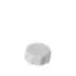 The image depicts the MRP Solutions PP Threaded Closure 33-400. This product is a white, circular plastic cap with threaded grooves on the inside, designed to securely seal containers with a 33-400 neck finish. The top surface of the cap is smooth and flat, with a slight bevel around the edge.