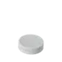 The image displays the MRP Solutions PP Threaded Closure 63-400 CR063. It is a white, circular, plastic cap with a smooth surface and threaded interior designed to fit onto compatible containers. The cap has a standard 63-400 neck finish and features a child-resistant design indicated by the "CR063" in its name.