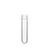 The image displays a "Resilux PET Bottle Preform 35gr 28 PCO." The preform is a clear, cylindrical plastic object with a smooth surface and a uniform shape. It has a thick, tubular body that tapers slightly towards one end, where it transitions into a threaded neck designed for a bottle cap. The preform appears transparent, showcasing the clarity and quality of the plastic material. The overall appearance is pristine and well-defined, highlighting the product's readiness for further processing into a finished PET bottle.