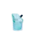Image of the Expack 6.1oz PE Pouch Mono UniSpout 180ml. The pouch is a sleek, silver, flexible packaging with a minimalist design. It features a spout at the top center for easy pouring and a flat base allowing it to stand upright. The surface of the pouch is smooth and reflective, highlighting its modern appearance.