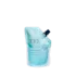The image shows a clear, flexible plastic pouch with a white spout cap on top. The pouch is the Expack 7.1oz PE Pouch Mono UniSpout 210ml. The body of the pouch is transparent, allowing the contents to be visible. The spout cap is positioned centrally at the top of the pouch, designed for easy pouring or dispensing. The pouch is free-standing with a flat bottom, which provides stability when placed on a surface. There are no labels or text on the pouch in the image.