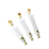 The image shows a Burhani Packaging Solutions 0.9oz PE Tube PBL Oval, filled with a substance. The tube is made of a smooth, semi-transparent material with a shiny finish. It has a cylindrical shape with a white, flat oval cap at the top, which contrasts with the tube's transparent body. The cap appears to be made of plastic and is designed to be easily opened and closed. The tube is unbranded, with no visible text or labeling.