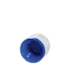 The image shows a MENSHEN PP Threaded Closure 32 Chemical Closure 34501-3. This plastic closure is predominantly white and features a threaded design, which is typical for securing the opening of containers. The cap has a smooth, slightly rounded top surface with a small, circular indentation in the center. The threading is visible along the inner edge, designed to screw onto a corresponding container neck. The overall design appears robust and functional, suitable for securely sealing chemical products.