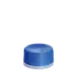 The image shows a Menshen PP Threaded Closure 45 Chemical Closure. It is a round, white plastic threaded cap designed for sealing containers. The closure appears smooth with a slightly elevated, flat top and ribbed edges for easy gripping.