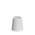 The image displays the Menshen PP Threaded Closure 28 Dosing Closure. The product is a small, cylindrical, white plastic cap with threading on the inside, designed for secure attachment to a corresponding container. The closure features a flat top surface and a ridged edge for easy gripping and twisting. The overall design is simple and utilitarian, focusing on functionality.