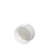 The image shows a Menshen PP Threaded Closure 28/410 Screw Closure. The product is a round, white plastic cap with a threaded design, suitable for screwing onto compatible containers. The closure features a ribbed edge for easy grip and twisting. The cap has a flat top surface, and the dimensions indicate it fits a 28/410 neck finish.