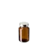 The image shows a Calaso 3.4oz Glass Jar. The jar is clear and cylindrical with a straight-sided design. The glass appears thick and sturdy, offering a transparent view of its contents. The jar has a threaded neck for a secure closure, although the lid is not visible in the image. The base is flat, allowing it to stand upright. The overall appearance is sleek and minimalist, suitable for various uses.