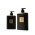 Mingdun Packaging 10oz/300ml Thick Wall PETG Square Bottle with Gold Accent Band