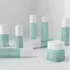 Mingdun Packaging 2oz/60ml PETG Cylinder Cosmetic Bottle with Treatment Pump or Sprayer & Flush Overcap, 20mm Neck