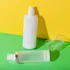UKPACK 1.7oz/50ml PP Cylinder Airless Pump Bottle with 0.2cc Dosage and Clear Flush Overcap
