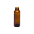 Hwahsia Glass 2.5oz/75ml Amber Glass Round Bottle with Continuous Thread Neck