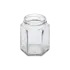 Hwahsia Glass 2.2oz/65ml Clear Glass Mini Hexagon Jar with Lug Finish, Premium Sampler Jar for Honey, Jams & Luxury Spices