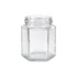 Hwahsia Glass 4oz/116ml Clear Glass Hexagon Jar with 48mm Lug Cap Finish, Premium Gourmet Food Jar for Honey, Jams, & Spices