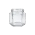 Hwahsia Glass 4.8oz/142ml Clear Glass Hexagon Jar with 58mm Lug Cap Finish, Premium Gourmet Food Jar for Honey, Jams, & Spices