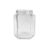 Hwahsia Glass 9.7oz/288ml Clear Glass Hexagon Jar with 63mm Lug Cap Finish, Premium Gourmet Food Jar for Honey, Pickles, & Specialty Spices