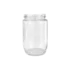 Hwahsia Glass 12.9oz/380ml Clear Glass Wide-Mouth Tall Round Jar with 66mm Deep Lug Finish for Pickles, Artisanal Honey, & Preserves