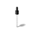 MIRON Violetglass 18-DIN Black Ribbed TPE Bulb Graduated Pipette Dropper with Tamper-Evident Band & Conical Tip, 1cc Dosage (Orion 50/60-106)