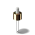 MIRON Violetglass 18-415 White Bulb Dropper Pipette with Gold Metallic Collar & Bent Ball Glass Tip, 0.65cc Dosage